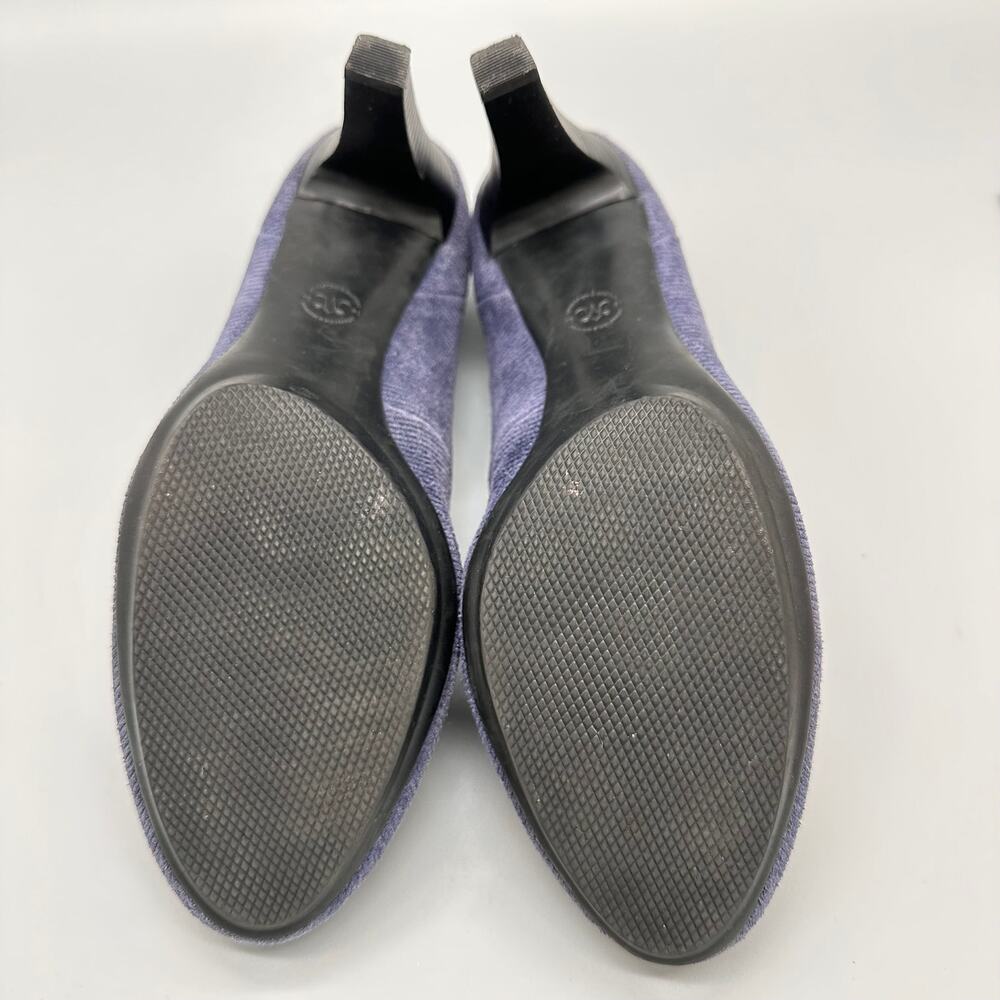 Johnston and Murphy Navy Blue Corduroy Platform Heels Pumps Womens 10M - Picture 6 of 11